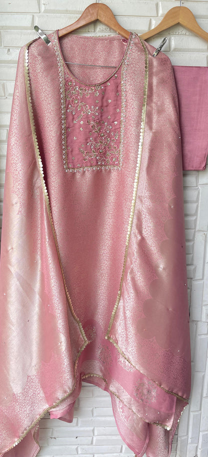 Finest banarasi silk unstitched ladies suit Rc17698