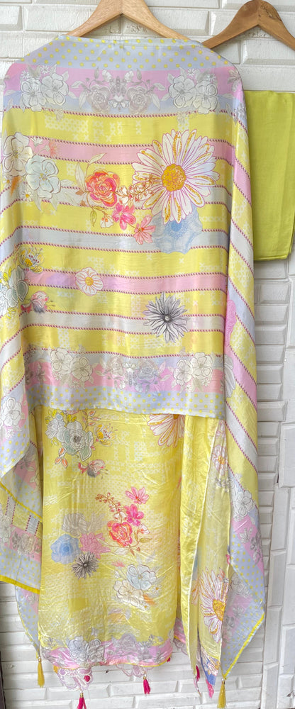 Muslin silk unstitched ladies suit Rc17760