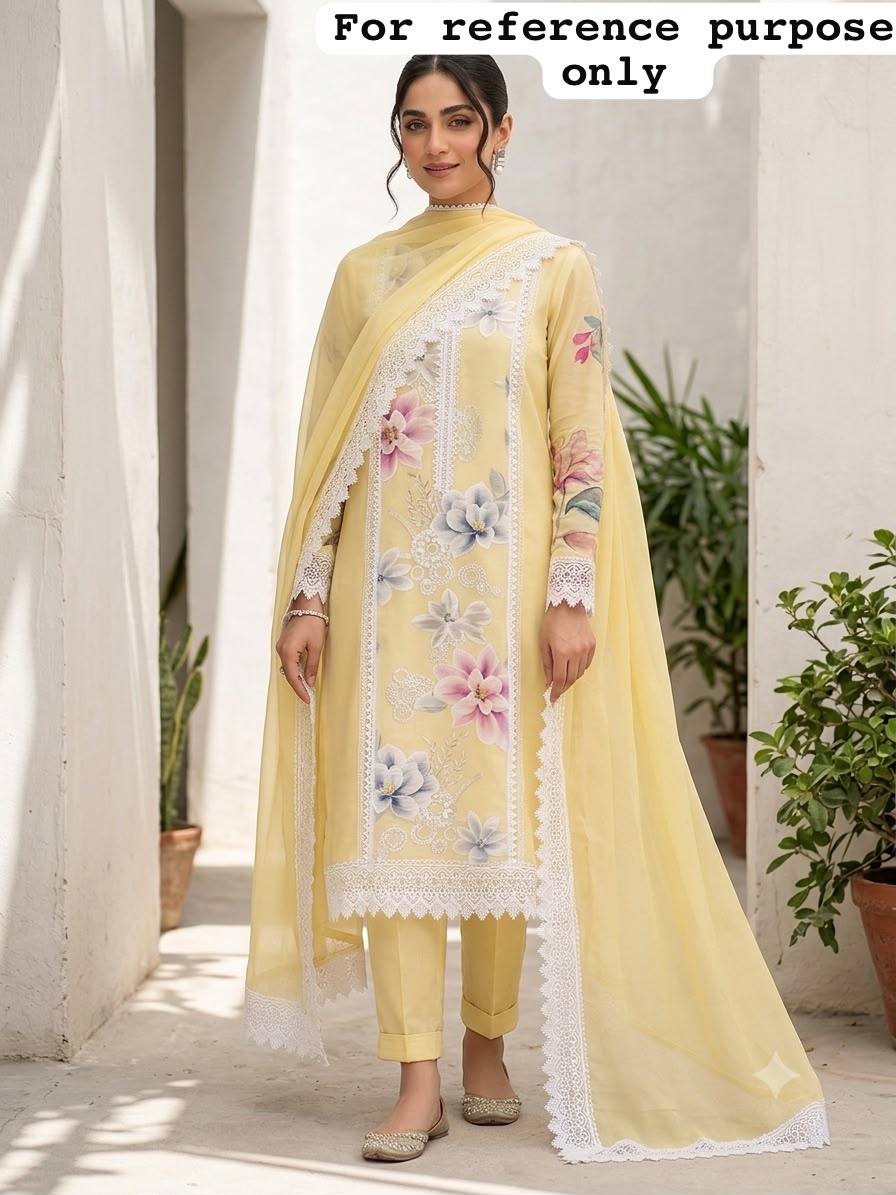 Organza unstitched ladies suit Rc19000 (b)