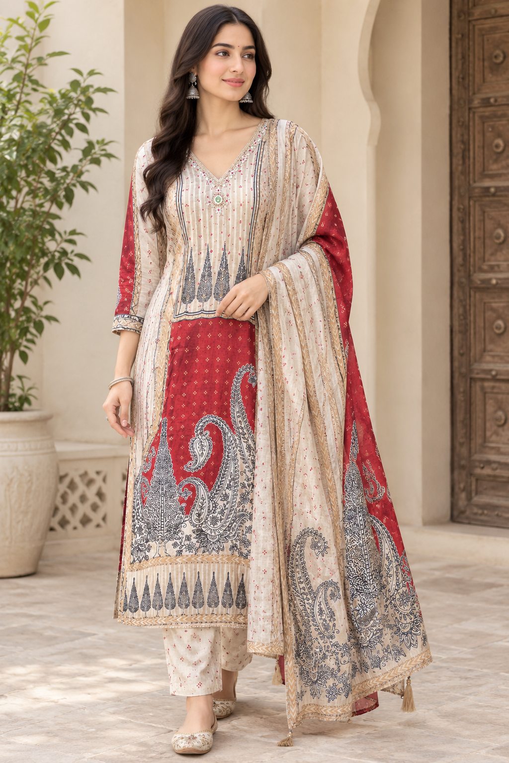 Premium Shimmer Silk Unstitched Designer Suit Set