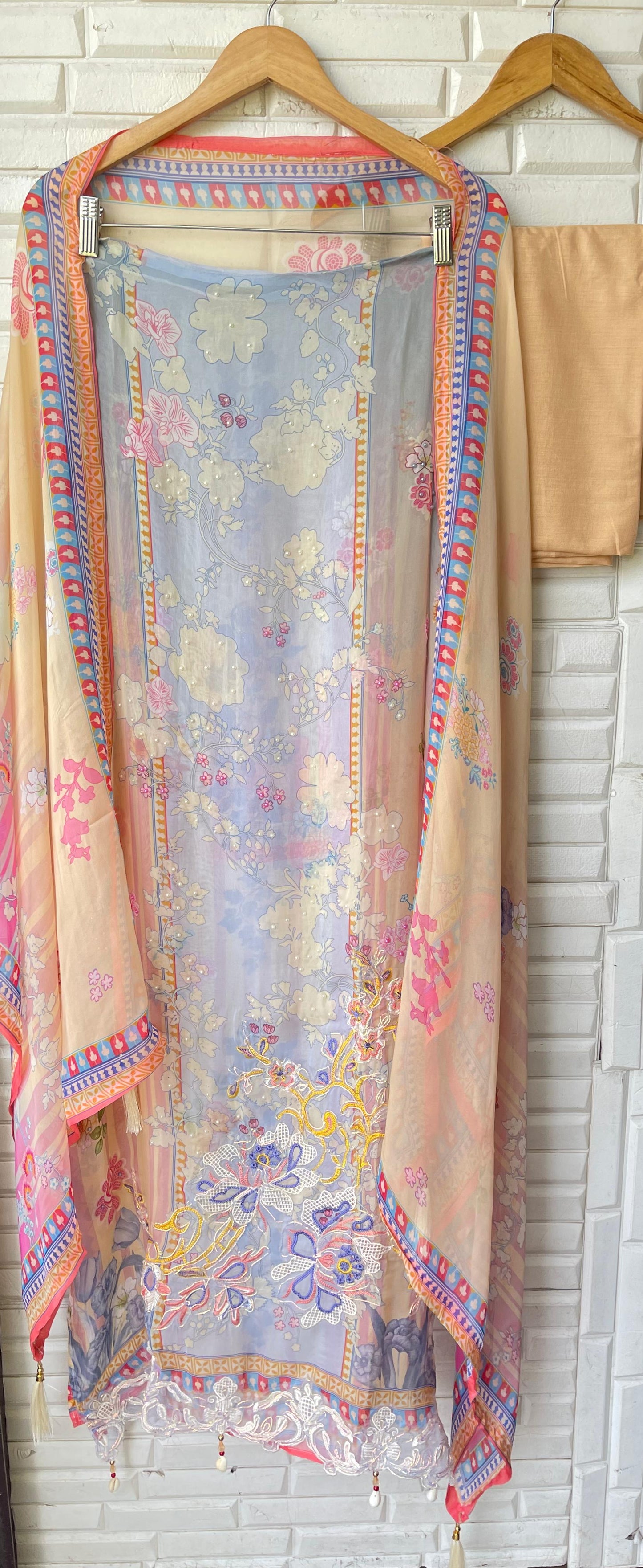 Organza unstitched ladies suit Rc17738