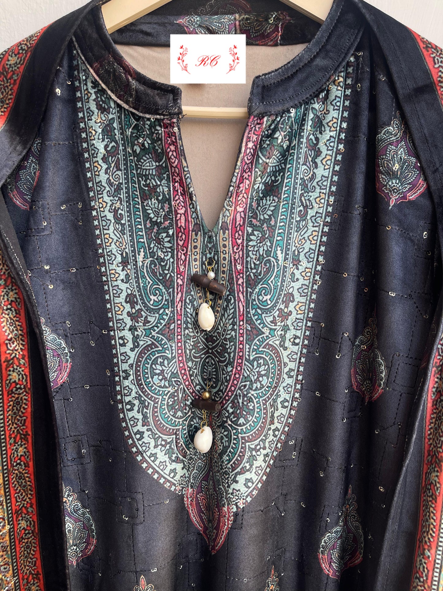 Micra velvet readymade ladies winter suit Rc18825