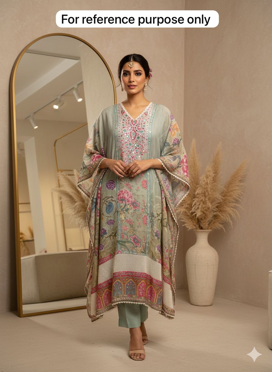 Satin Crepe Unstitched Ladies Suit RC-18283 – view 5