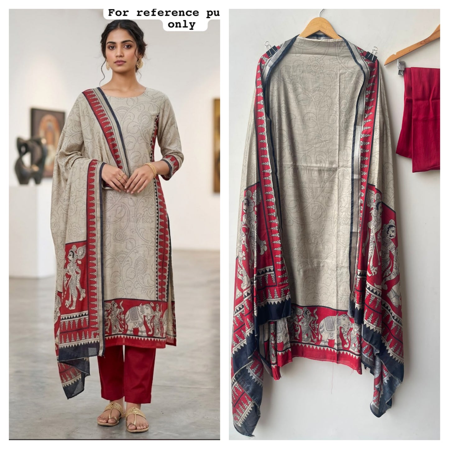 Mul chanderi maheshwari printed unstitched ladies suit Rc19144 (a)