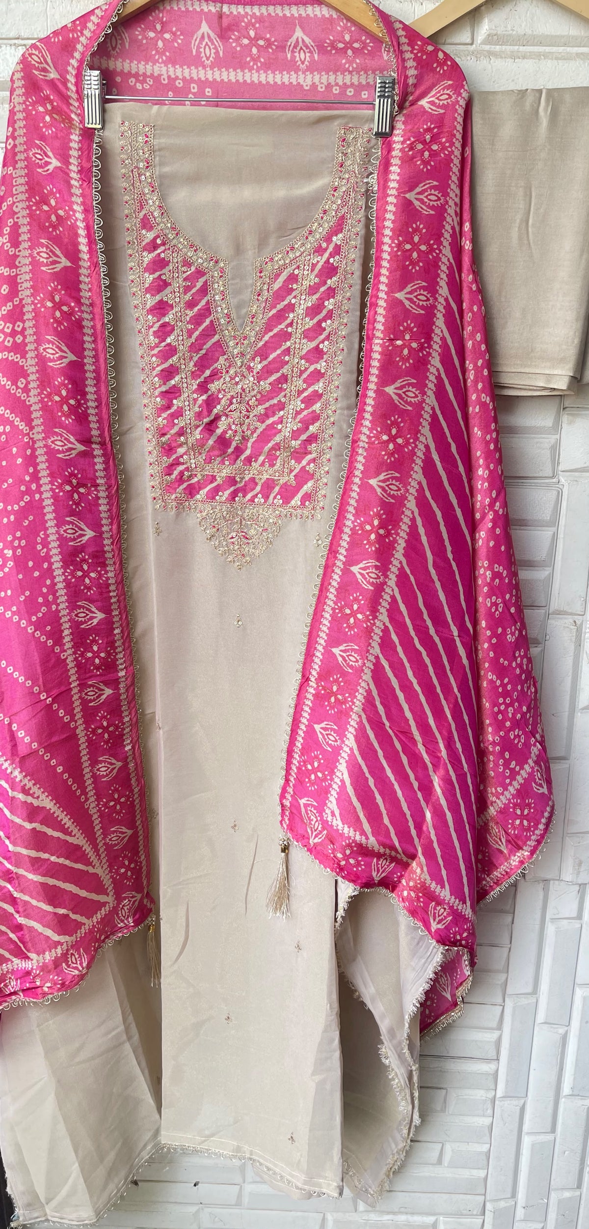 Premium Shimmer Silk Woven Unstitched Designer Suit Set