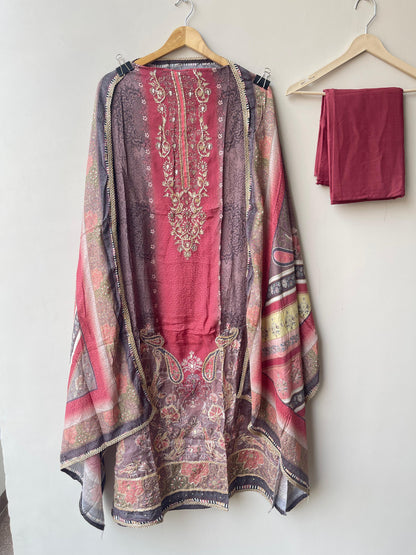 Muslin Printed Unstitched Ladies Suit RC18819 – view 3