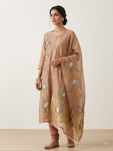 Banarasi shimmer mul chanderi unstitched ladies suit Rc19263 (a)