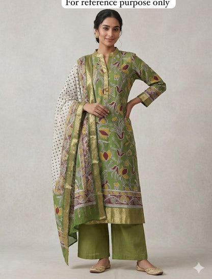 Mul chanderi printed unstitched ladies suit Rc18996