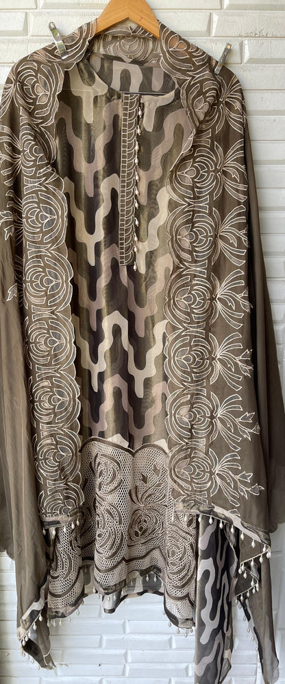 Shimmer silk unstitched ladies suit Rc17753