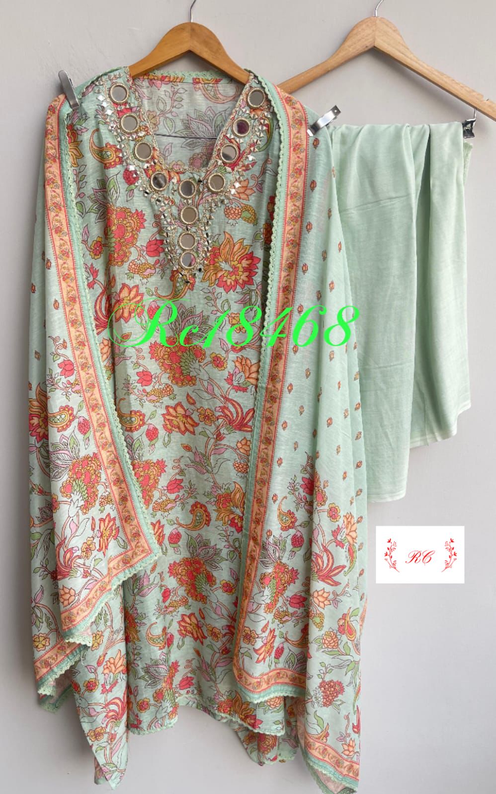 Pure linen printed unstitched ladies suit Rc18468