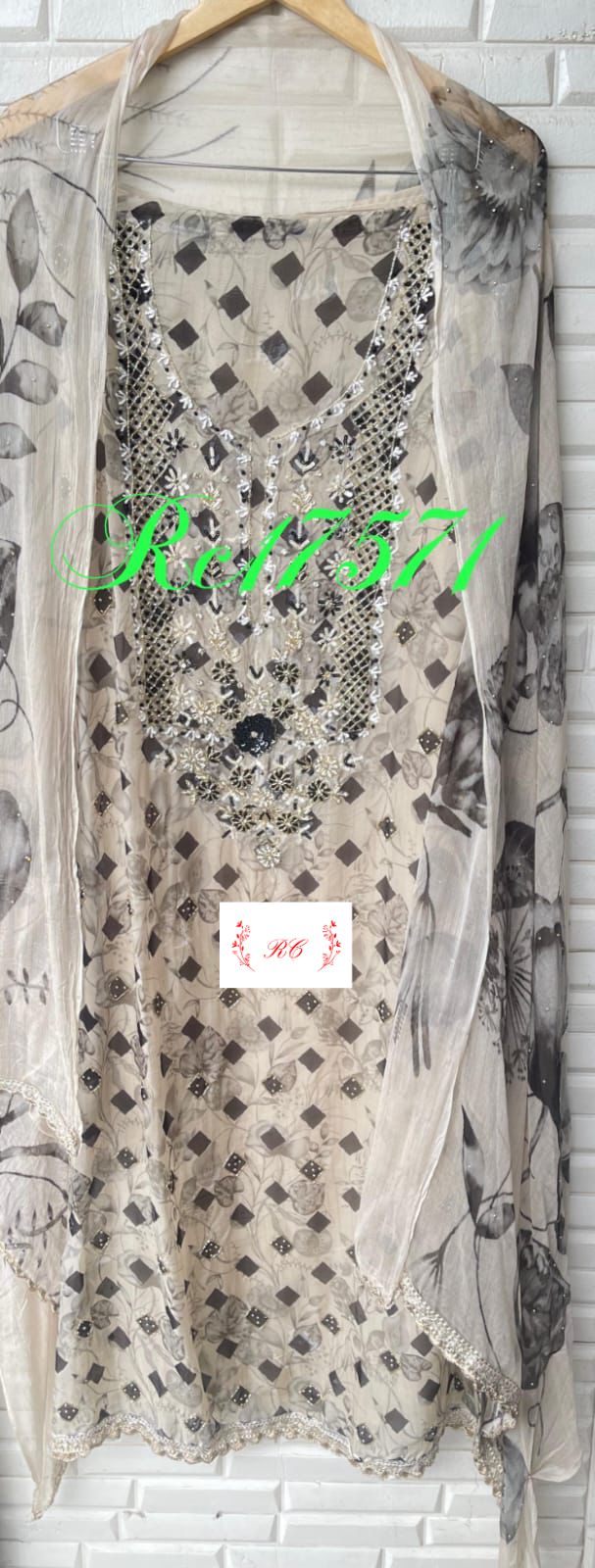 Organza unstitched ladies suit Rc17571 (a)