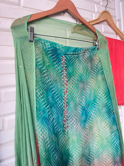 Tissue shimmer silk unstitched ladies suit Rc17736 (b)