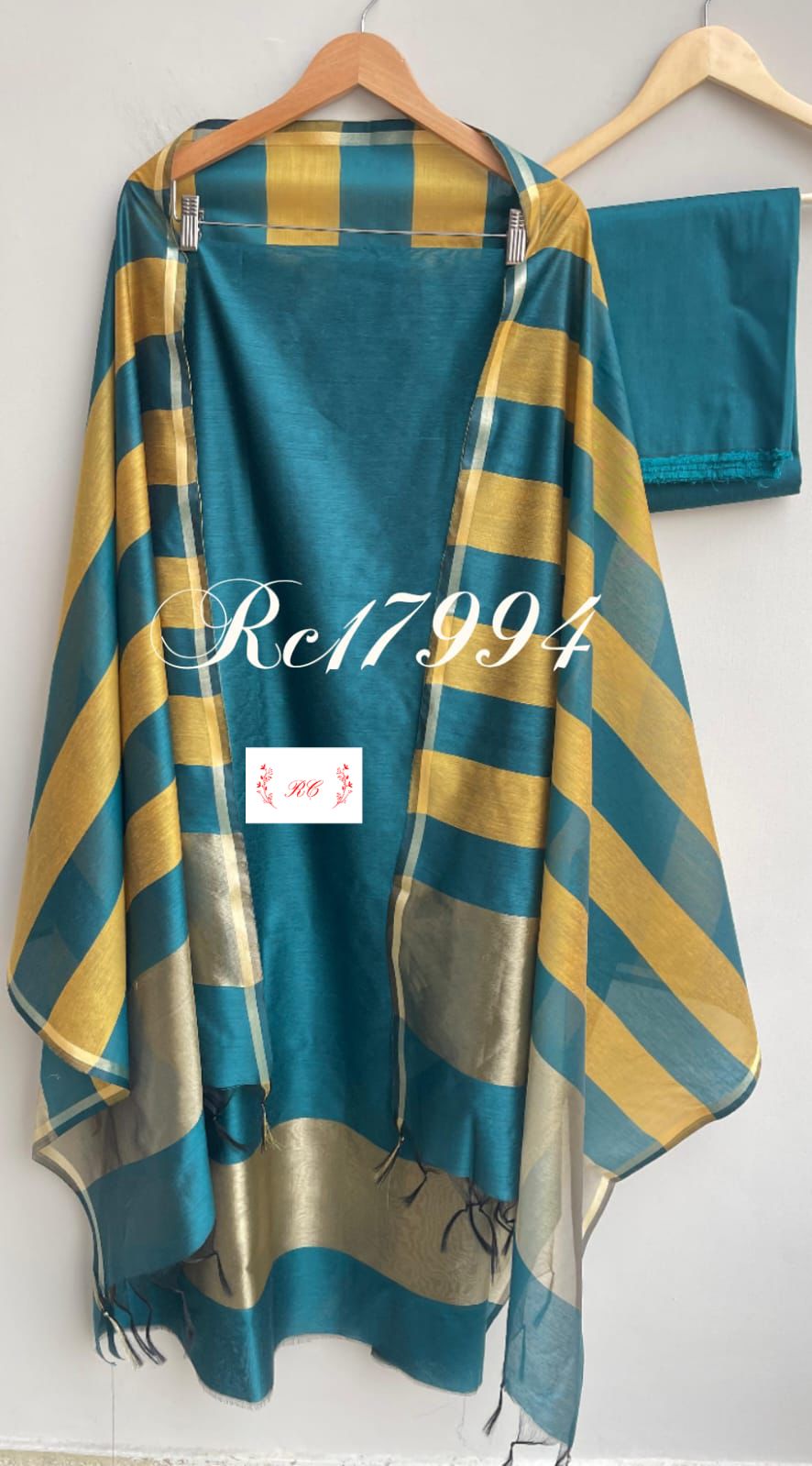 Chanderi silk unstitched ladies suit Rc17994 (c)