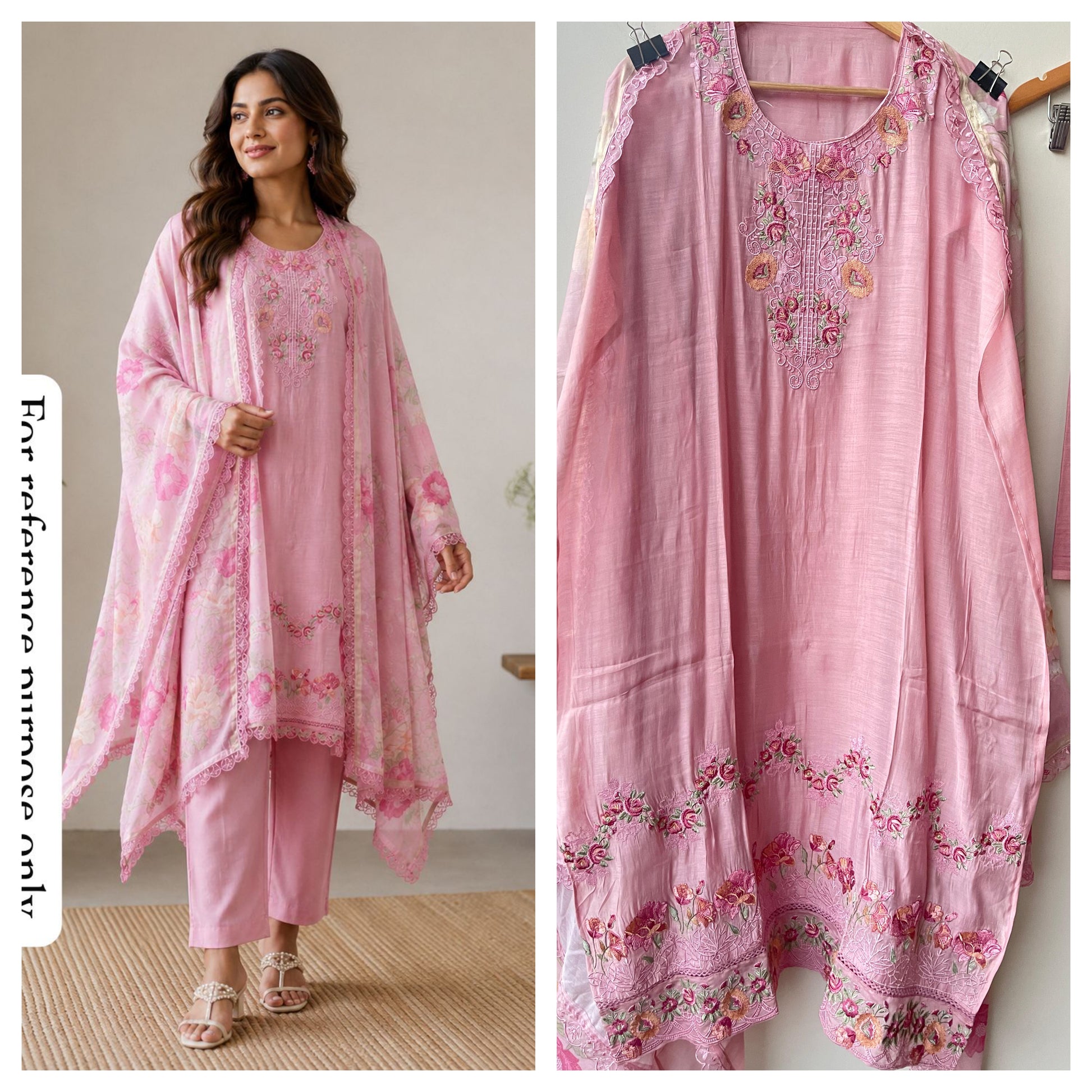 Mul Chanderi Unstitched Ladies Suit RC18858