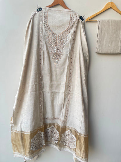 Banarasi mul chanderi ladies unstitched suit Rc19110