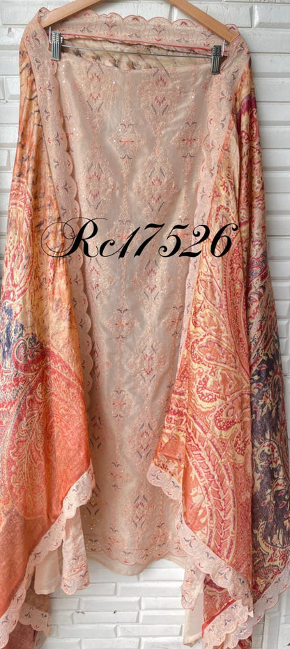 Organza shimmer unstitched ladies suit Rc17526