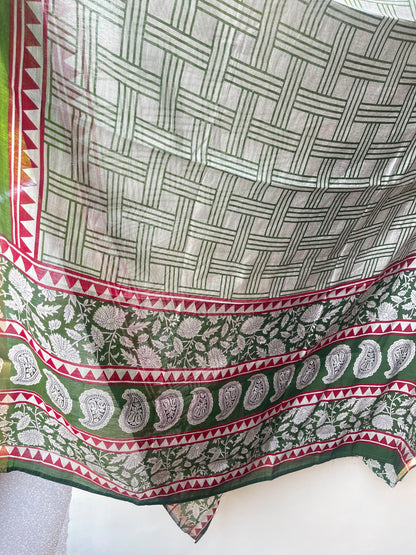 Mul chanderi maheshwari printed unstitched ladies suit Rc19005 (b)
