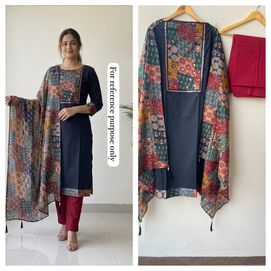 Cotton unstitched ladies suit Rc18959