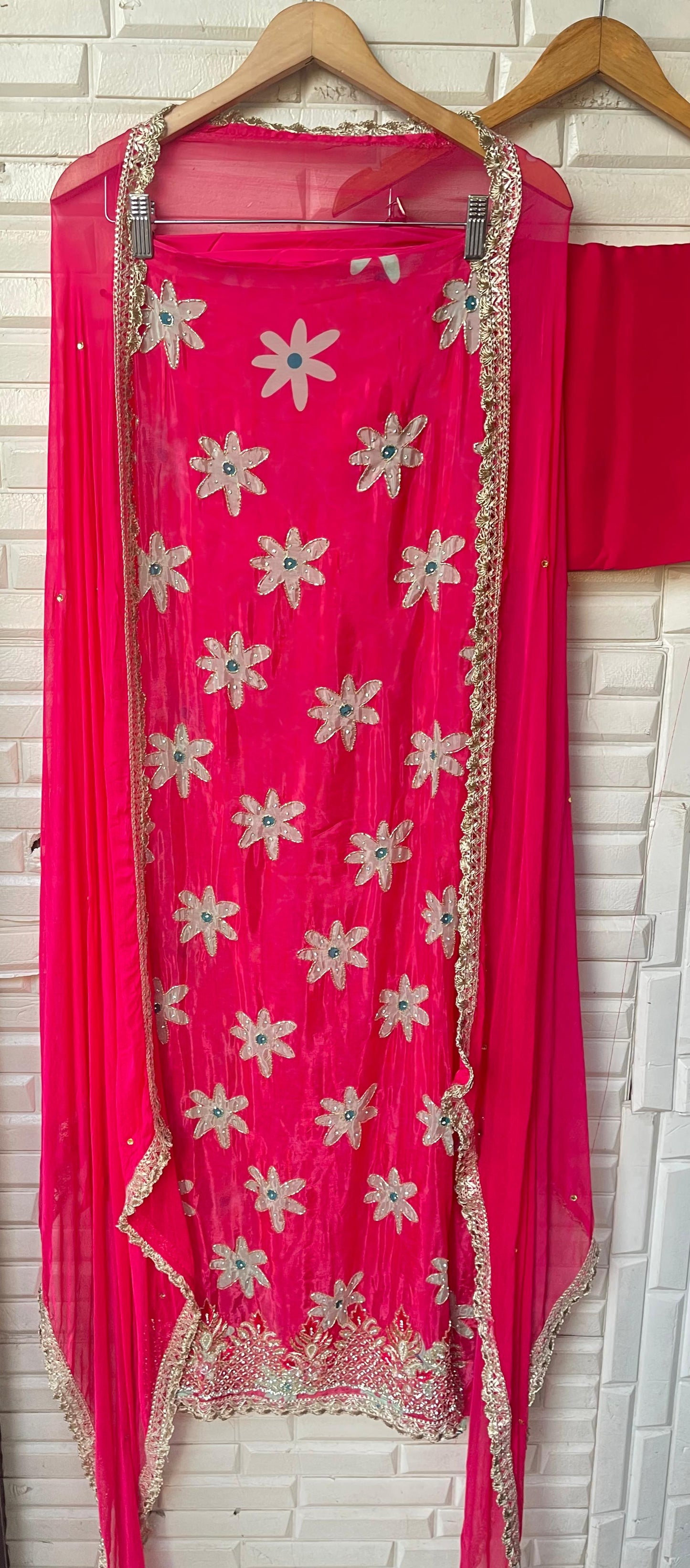 Glass organza unstitched ladies suit Rc17838