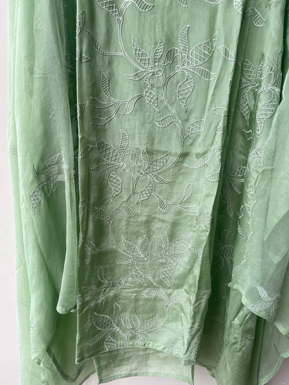 Premium Glass Organza Unstitched 3 Pcs Designer Suit Set