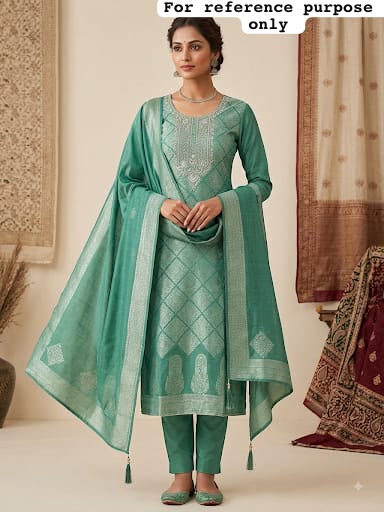 Fine Banarasi shimmer silk unstitched ladies suit Rc19267 (a)