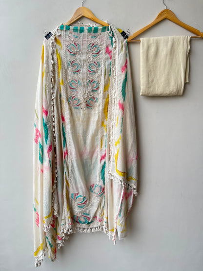 Mul chanderi printed ladies unstitched suit Rc19237 (b)