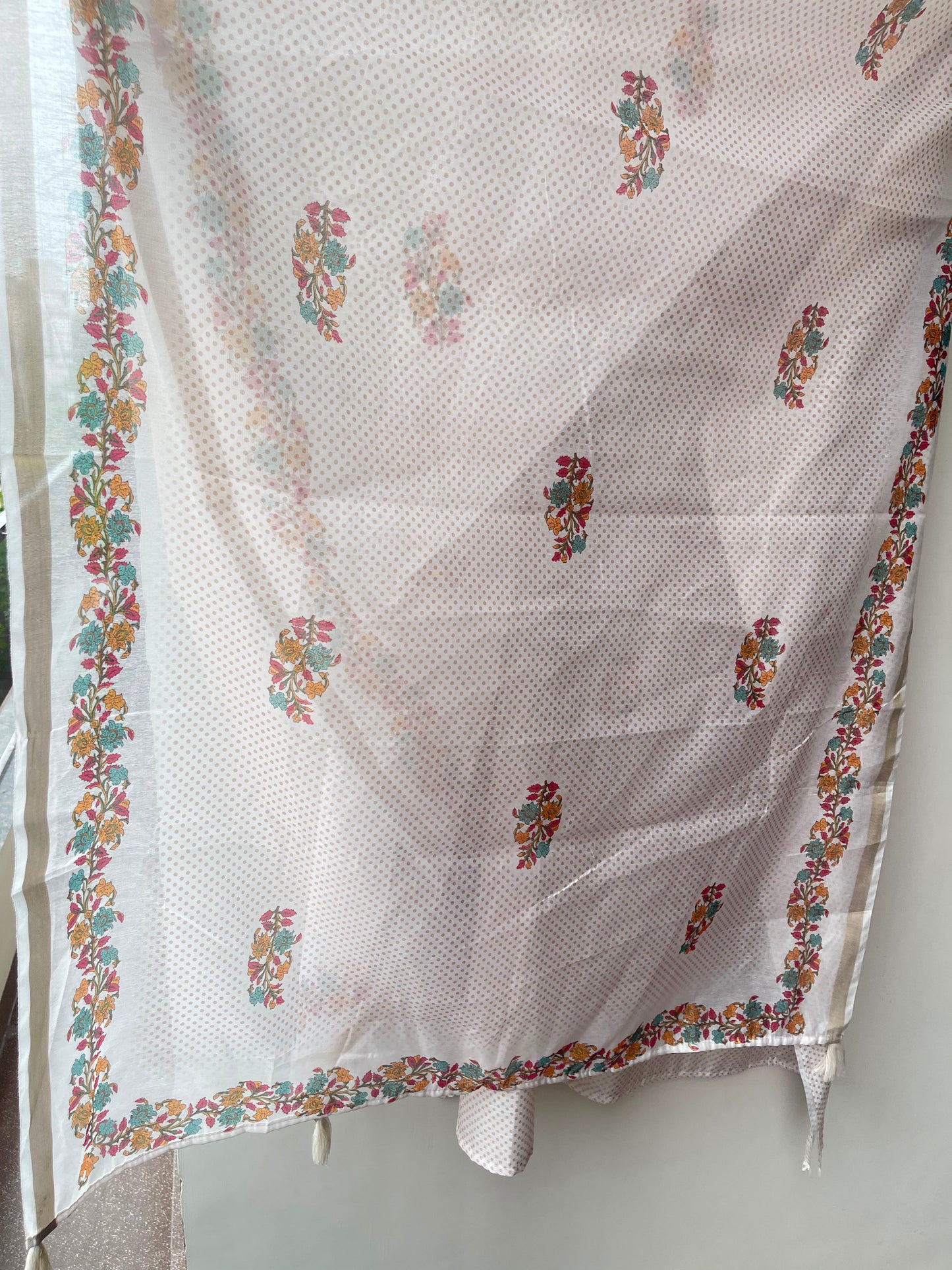 Mul chanderi printed ladies unstitched suit Rc19026 (a)