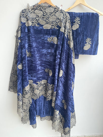 Micra crushed velvet unstitched ladies suit Rc18295 (a)