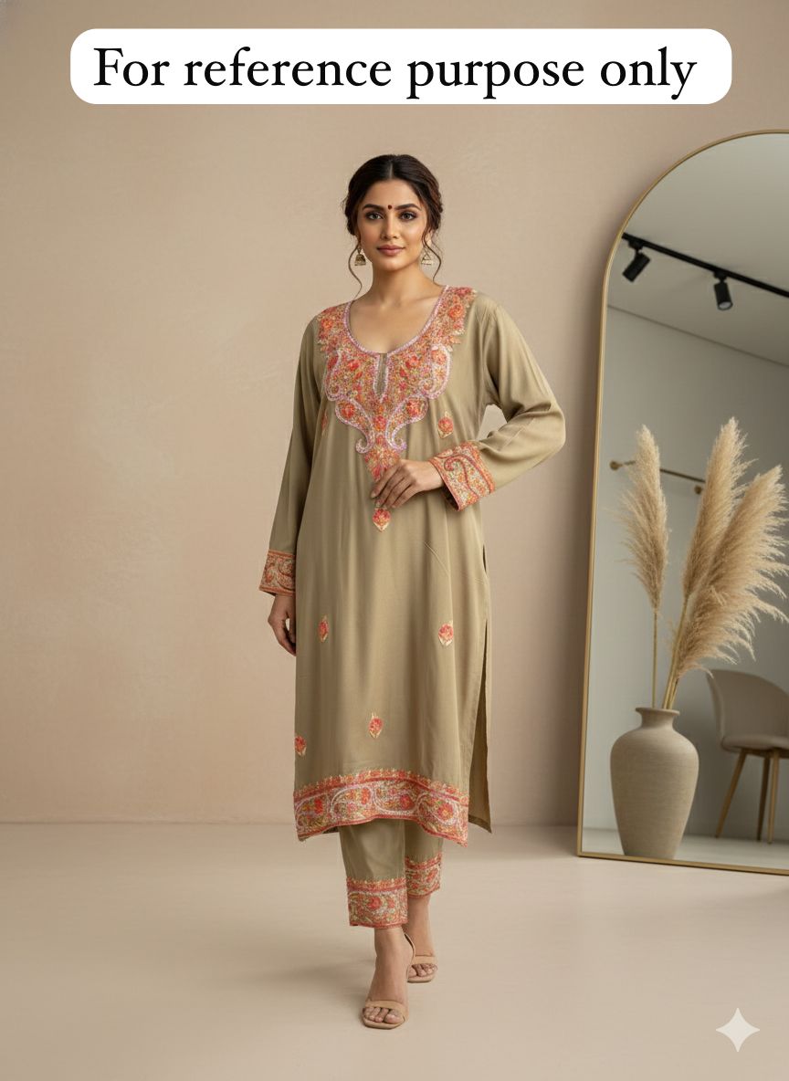 Reyon kashmiri kadai ready ladies coord set Rc18390 (a)