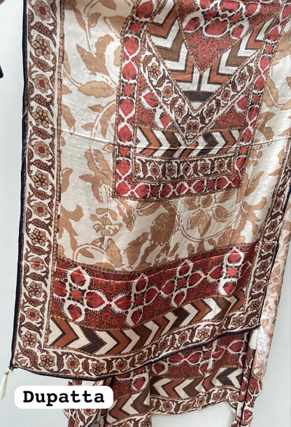 Gajji silk printed unstitched ladies suit Rc19229