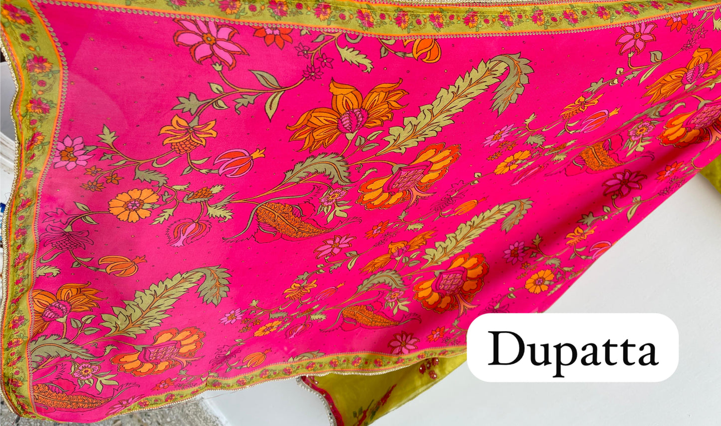 Satin crepe unstitched ladies suit Rc17934 (b)