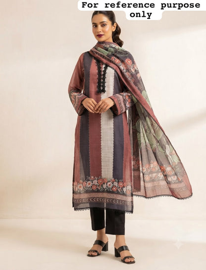 Self linen printed unstitched ladies suit Rc19222 (a)