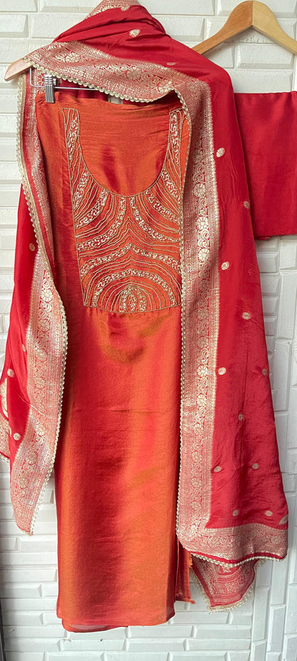 Shimmer silk unstitched ladies suit Rc17789 (a)