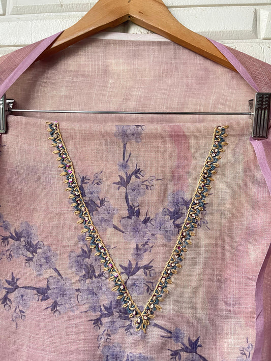 Linen unstitched ladies suit Rc17328