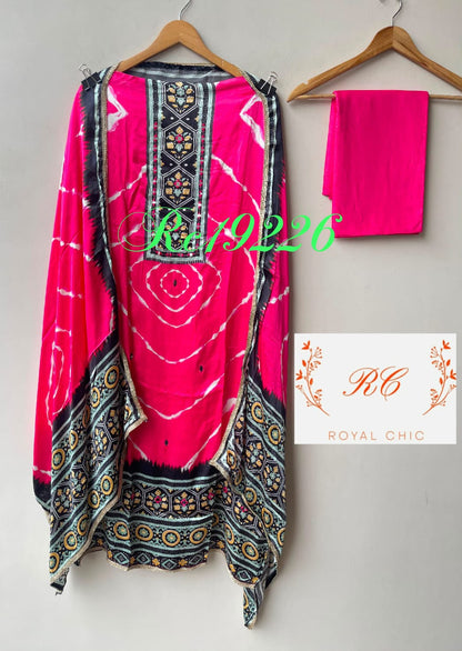 Gajji silk printed unstitched ladies suit Rc19226 (b)