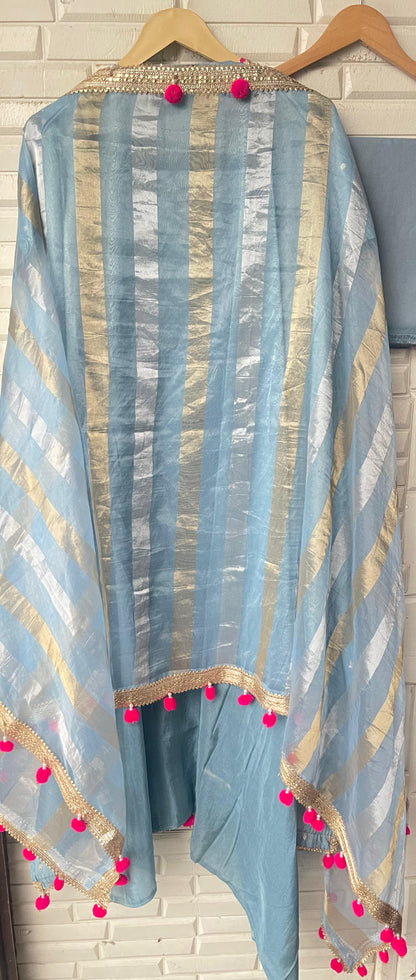 Banarasi shimmer silk unstitched ladies suit Rc17842 (a)