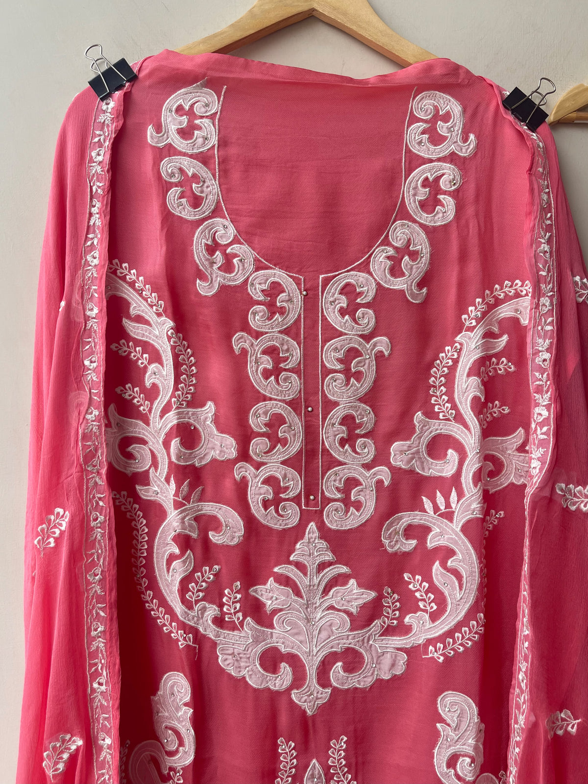 Exquisite Organza Tuile Embroidered Unstitched 3 Pcs Designer Suit Set