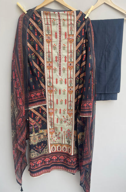 Cotton silk unstitched ladies suit Rc17950