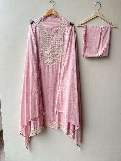 Mul chanderi unstitched ladies suit Rc19079