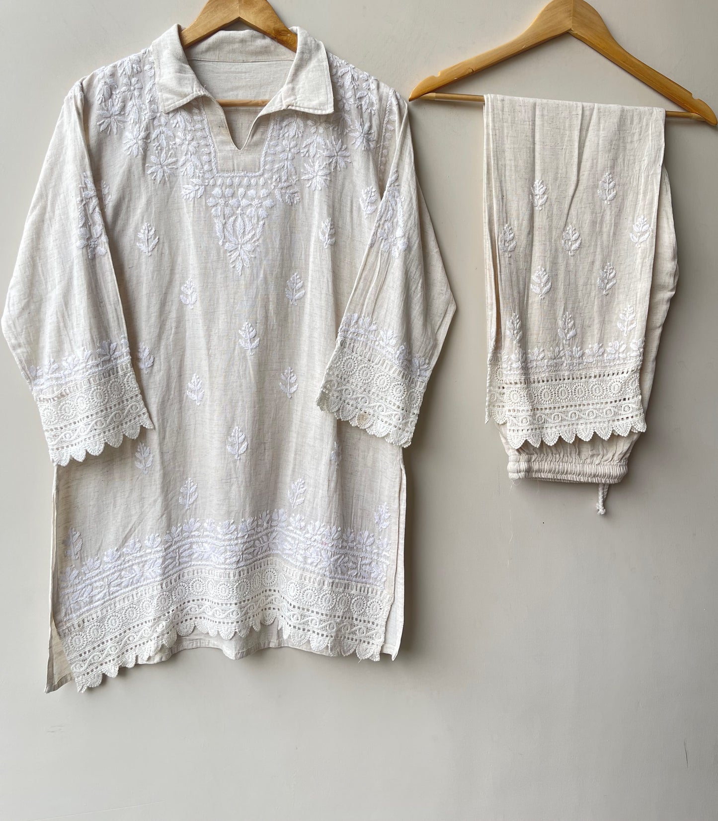 Soft khadi linen stitched ladies coord set Rc19088