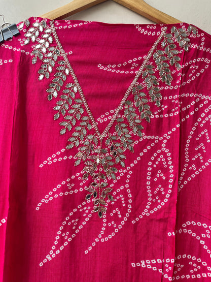 Muslin baandni printed unstitched ladies suit