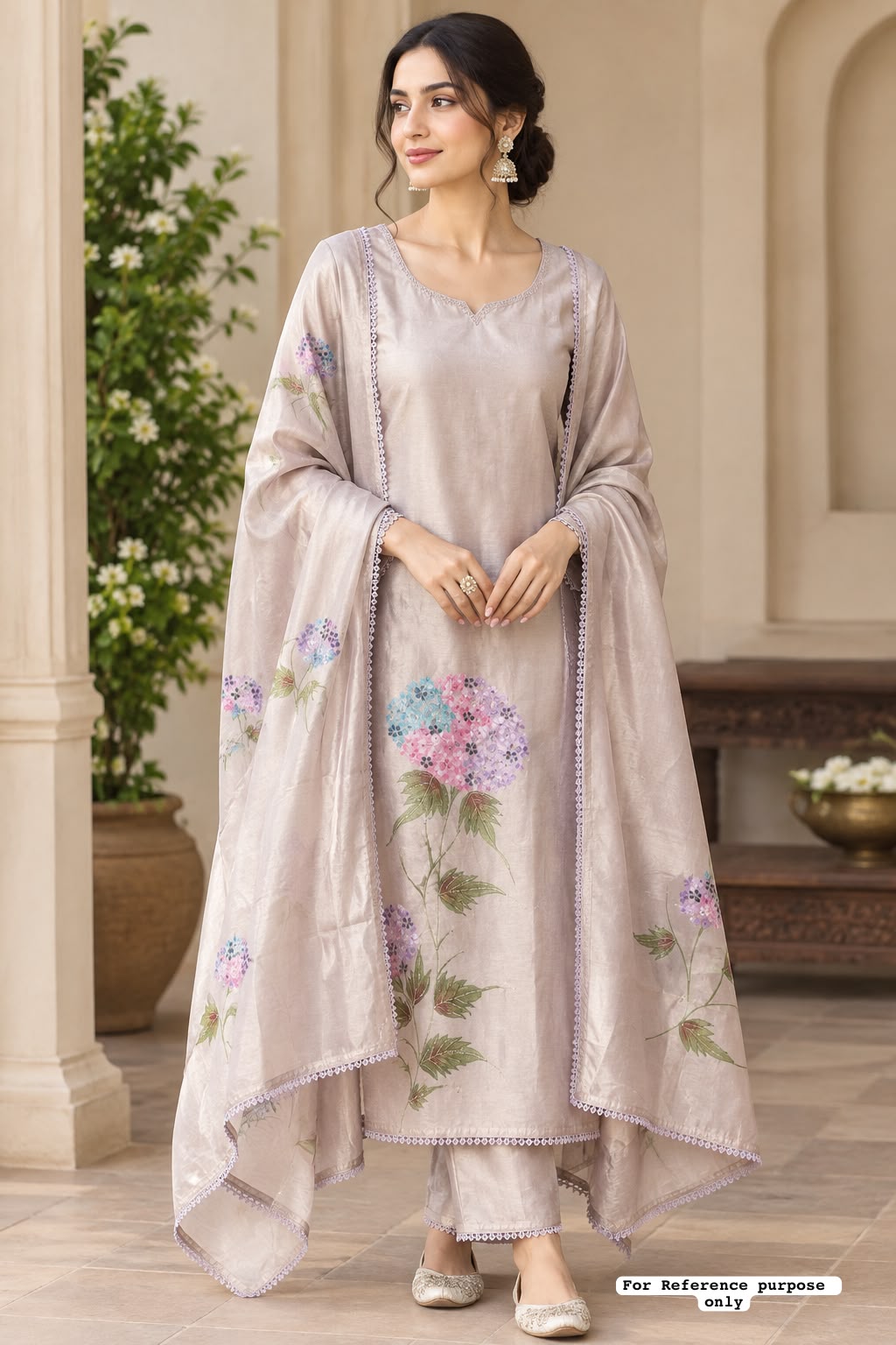 Shimmer Silk Brush Painted Elegant Unstitched Suit Set
