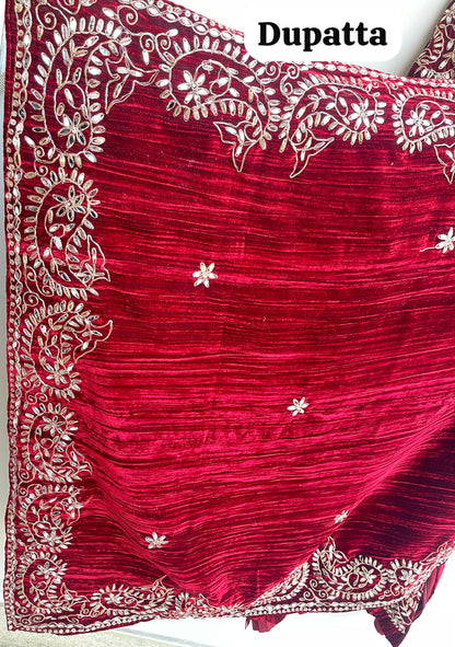 Crushed micra velvet unstitched ladies suit Rc18162