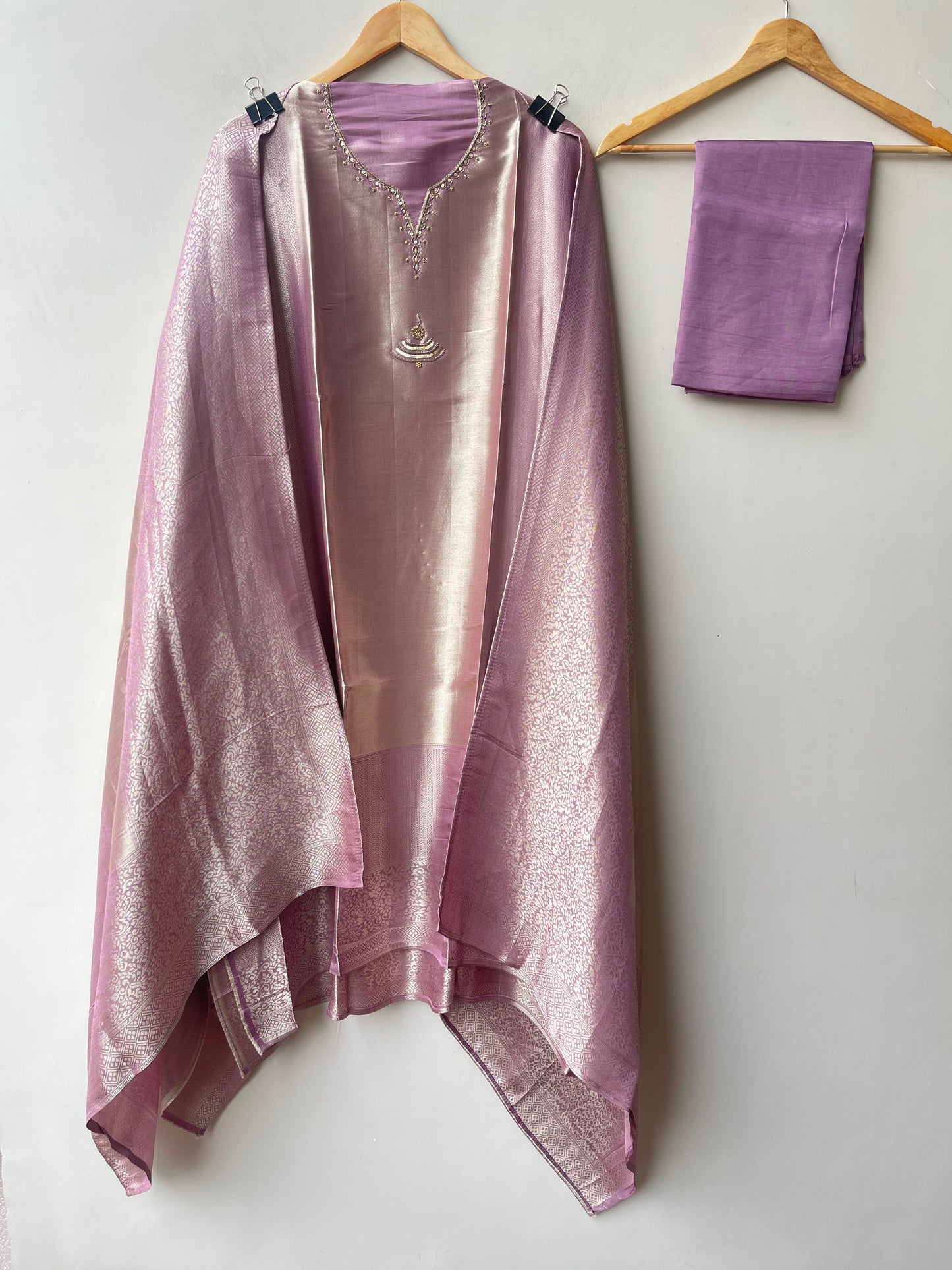 Self giraffe silk unstitched ladies suit Rc19271 (b)