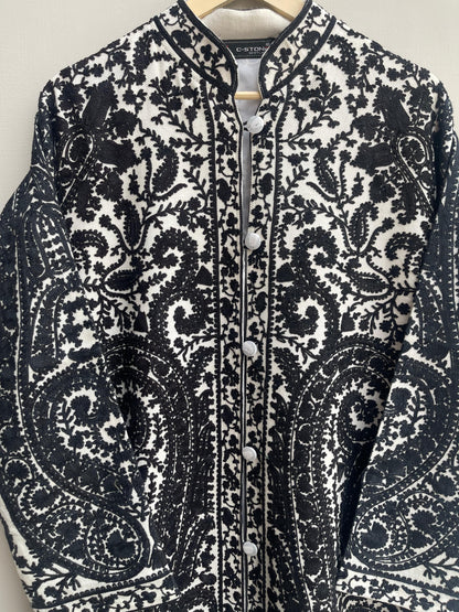 Embroidered winter wear jacket coord set Rc17991