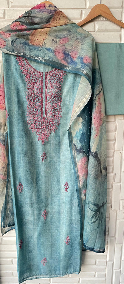 Linen silk unstitched ladies suit Rc17723 (a)