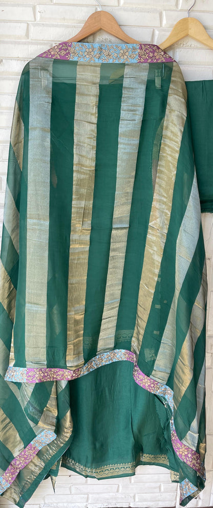 Banarasi tassar silk unstitched ladies suit Rc17722 (d)