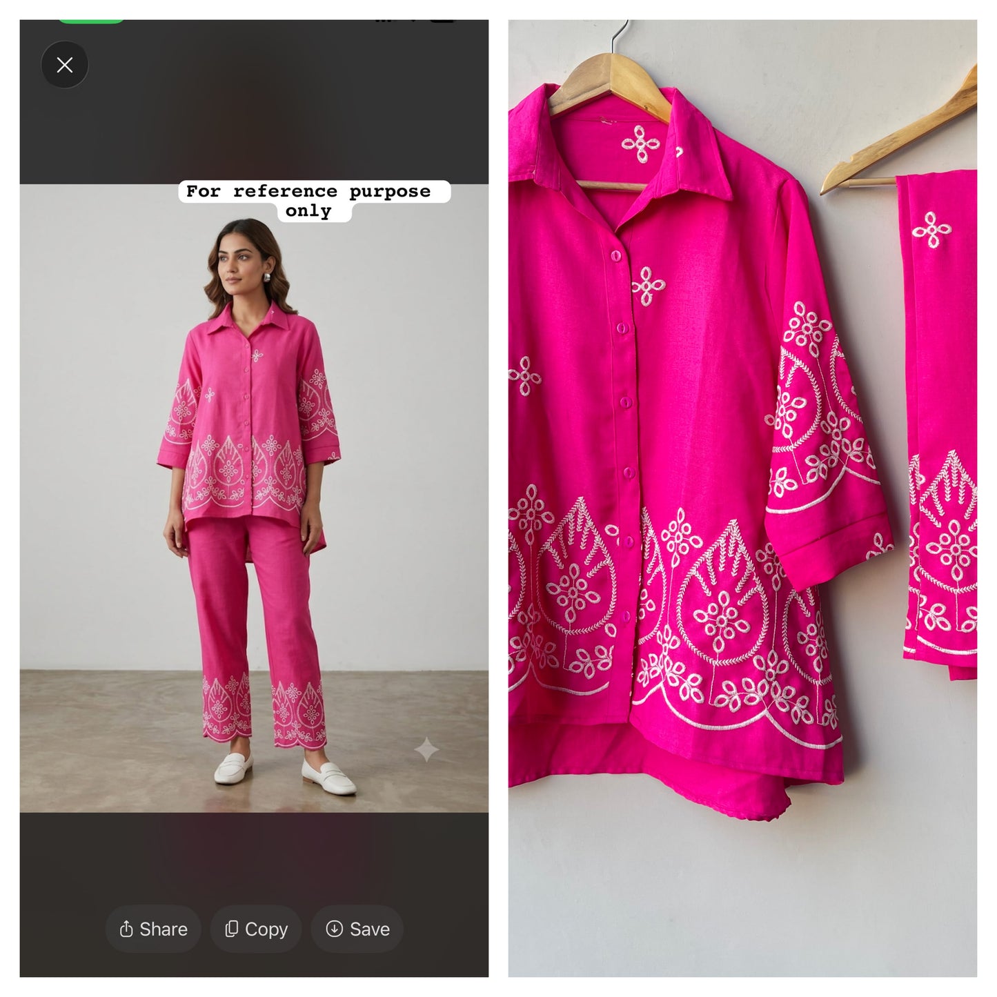 Soft linen cotton stitched ladies coord set Rc19114