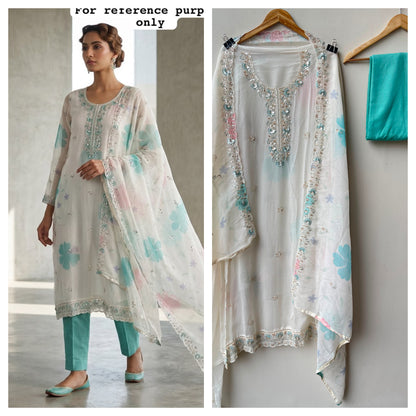 Soft organza fabric ladies unstitched suit Rc19138 (a)
