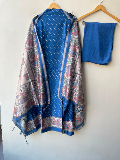 Mul chanderi maheshwari printed ladies unstitched suit Rc19251
